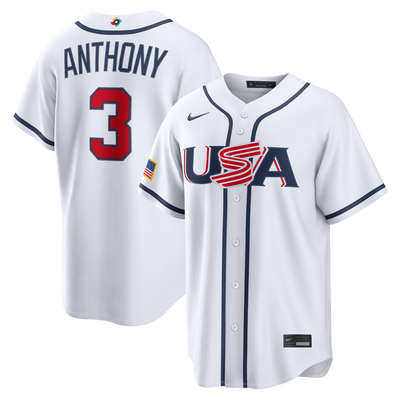 USA Baseball Roman Anthony Nike White 2026 World Baseball Classic Home Stadium Jersey