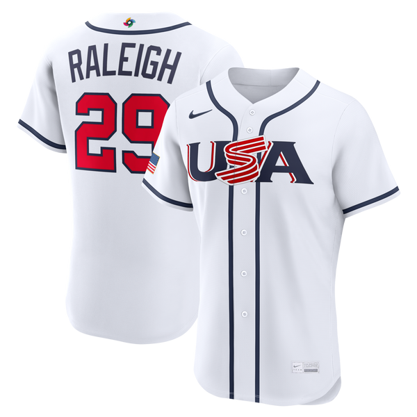 USA Baseball Cal Raleigh Nike White 2026 World Baseball Classic Home Authentic Jersey
