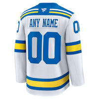 St. Louis Blues Fanatics White Away Premium Custom Jersey
