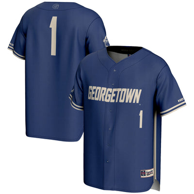 #1 Georgetown Hoyas GameDay Greats Lightweight Baseball Fashion Jersey - Navy