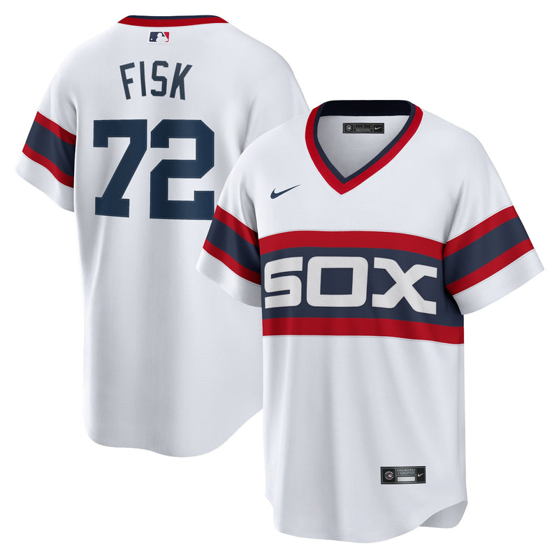 Chicago White Sox Carlton Fisk Nike White Home Cooperstown Collection Team Player Jersey