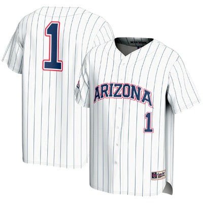 #1 Arizona Wildcats GameDay Greats Lightweight Baseball Fashion Jersey - White