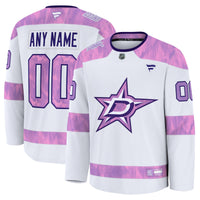 Dallas Stars Fanatics White 2024 Hockey Fights Cancer Custom Practice Jersey