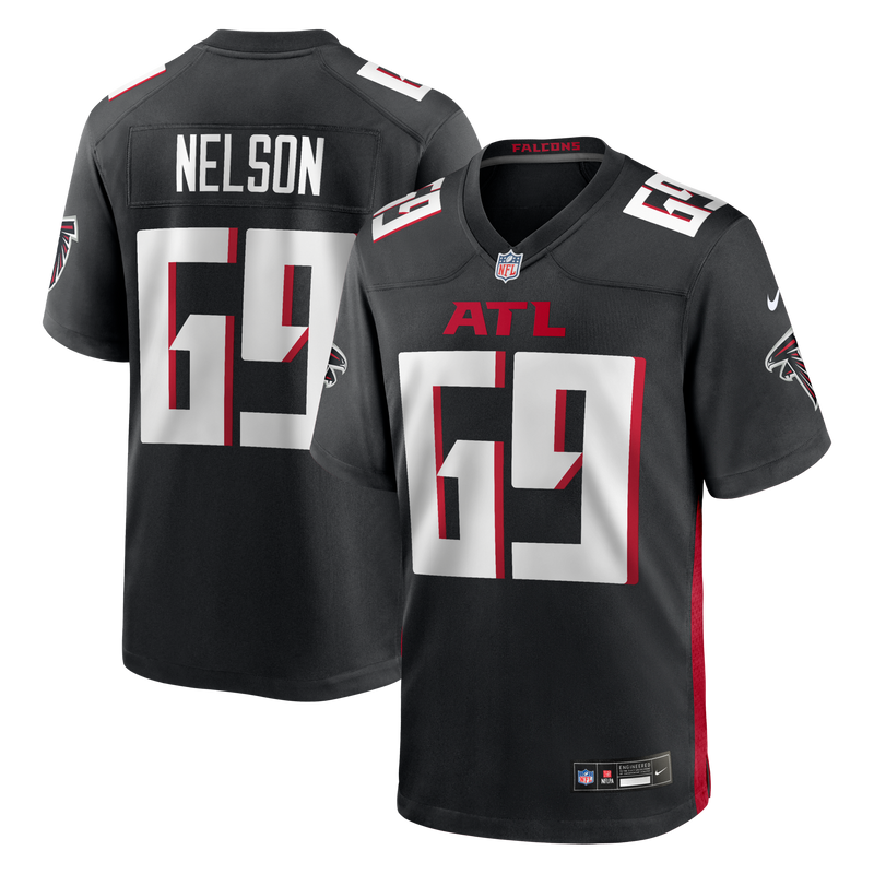 Atlanta Falcons Jack Nelson Nike Black Team Game Jersey