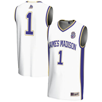 #1 James Madison Dukes GameDay Greats Lightweight Basketball Jersey - White