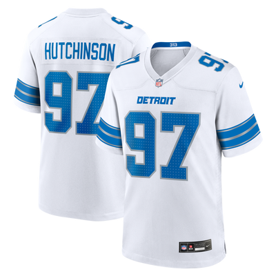 Detroit Lions Aidan Hutchinson Nike White Game Jersey