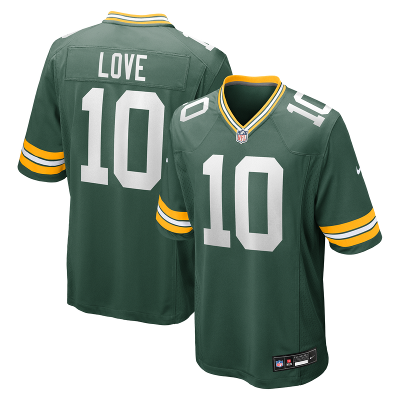 Green Bay Packers Jordan Love Nike Green Player Game Jersey
