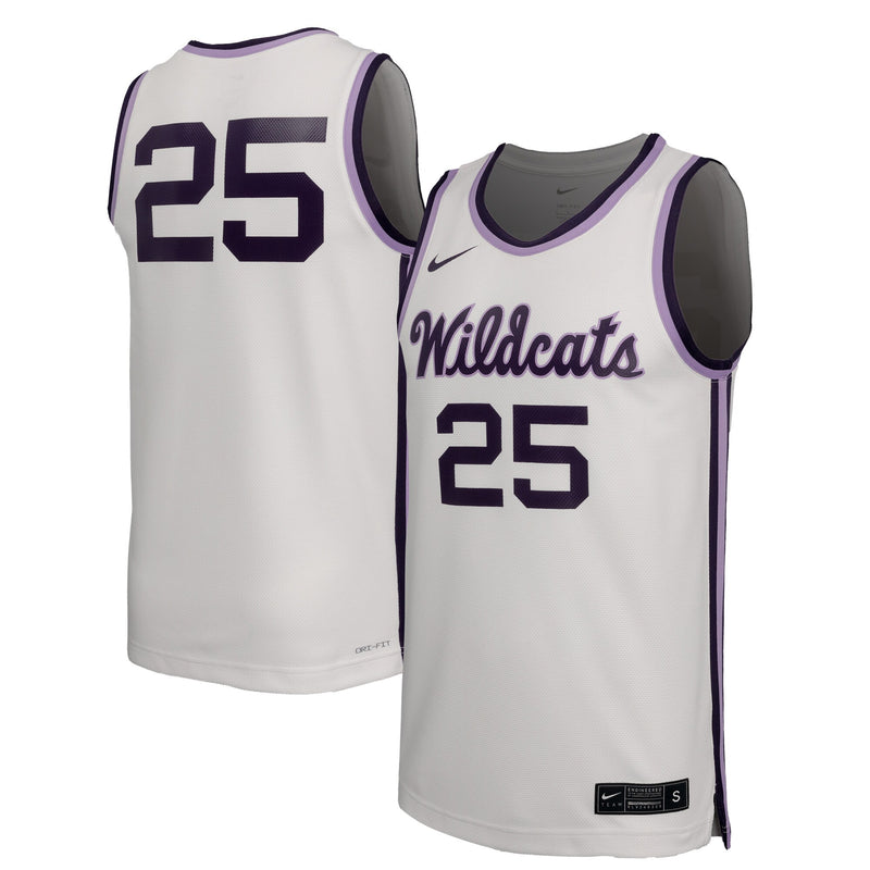 #25 Kansas State Wildcats Nike Replica Basketball Jersey - White