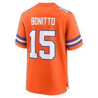 Denver Broncos Nik Bonitto Nike Orange Alternate 2 Mile High Collection 1977 Throwback Game Jersey