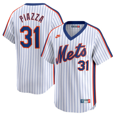 New York Mets Mike Piazza Nike White Throwback Cooperstown Limited Jersey