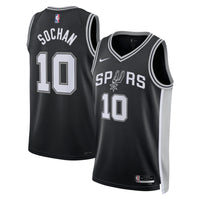 San Antonio Spurs Nike Icon Edition Swingman Jersey - Black - Jeremy Sochan