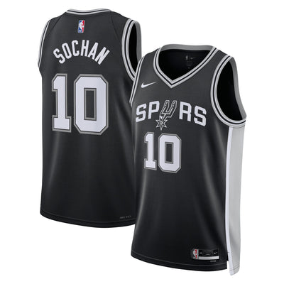 San Antonio Spurs Nike Icon Edition Swingman Jersey - Black - Jeremy Sochan