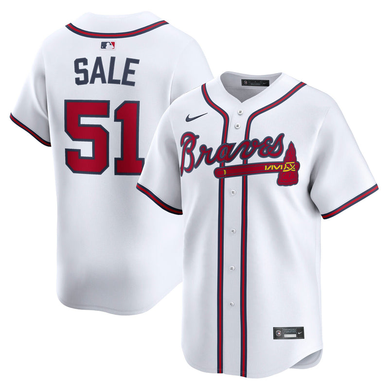 Atlanta Braves Chris Sale Nike White Home Limited Player Jersey