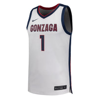 Nike #1 White Gonzaga Bulldogs Replica Basketball Jersey