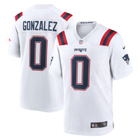 New England Patriots Christian Gonzalez Nike White Game Jersey