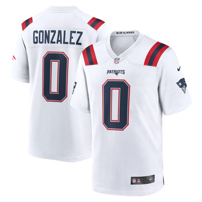 New England Patriots Christian Gonzalez Nike White Game Jersey