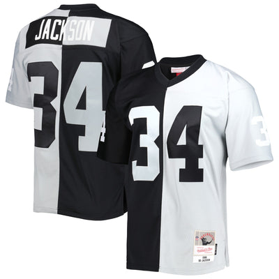 Las Vegas Raiders Bo Jackson Mitchell & Ness Black/Silver 1988 Split Legacy Replica Jersey