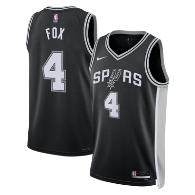 San Antonio Spurs Nike Icon Edition Swingman Jersey - Black - De'Aaron Fox