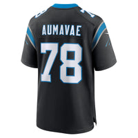 Carolina Panthers Popo Aumavae Nike Black Team Game Jersey