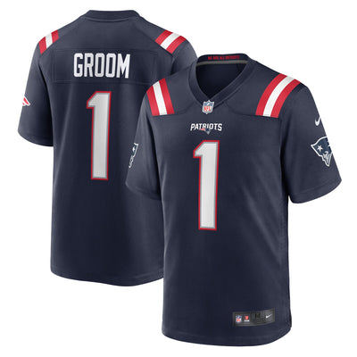 New England Patriots Number 1 Groom Nike Navy Game Jersey