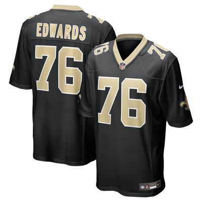 New Orleans Saints David Edwards Nike Black Team Game Jersey