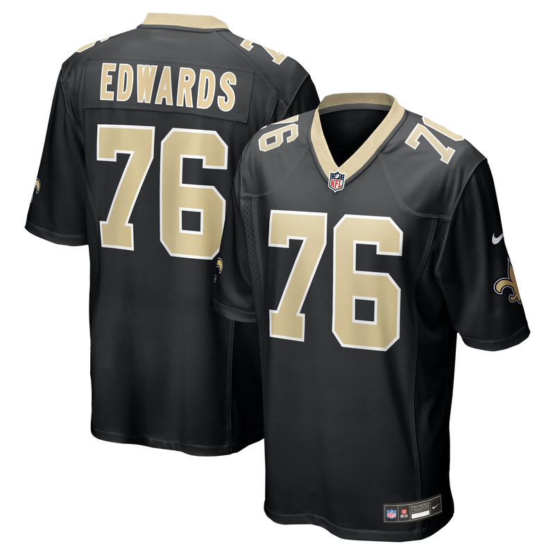 New Orleans Saints David Edwards Nike Black Team Game Jersey