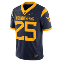 #25 West Virginia Mountaineers Nike Limited Home Game Jersey - Navy