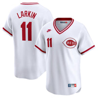 Cincinnati Reds Barry Larkin Nike White Throwback Cooperstown Limited Jersey