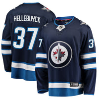 Winnipeg Jets Connor Hellebuyck Fanatics Navy Breakaway Replica Jersey