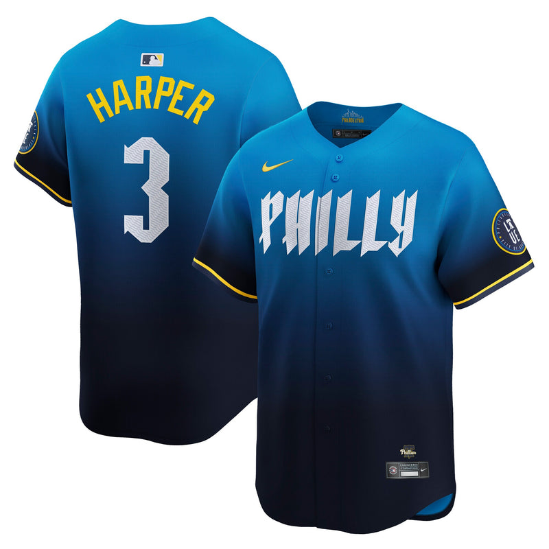 Philadelphia Phillies Bryce Harper Nike Blue City Connect Limited Player Jersey