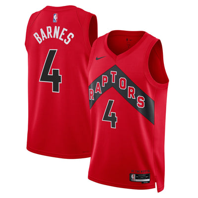 Toronto Raptors Nike Icon Edition Swingman Jersey - Red - Scottie Barnes