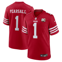 San Francisco 49ers Ricky Pearsall Nike Scarlet 80th Anniversary Game Jersey