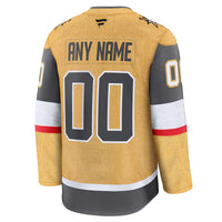 Vegas Golden Knights Fanatics Gold Home Premium Custom Jersey