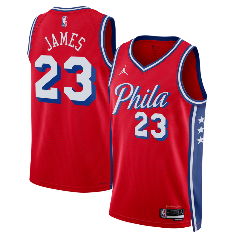 Philadelphia 76ers Jordan Brand Statement Edition Swingman Jersey - Red - Lebron James