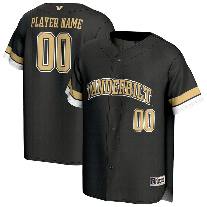 Vanderbilt Commodores GameDay Greats NIL Pick-A-Player Lightweight Baseball Jersey - Black