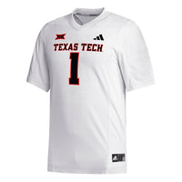 #1 Texas Tech Red Raiders adidas Replica Football Jersey - White