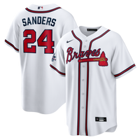 Atlanta Braves Deion Sanders Nike White Home Retired Player Replica Jersey
