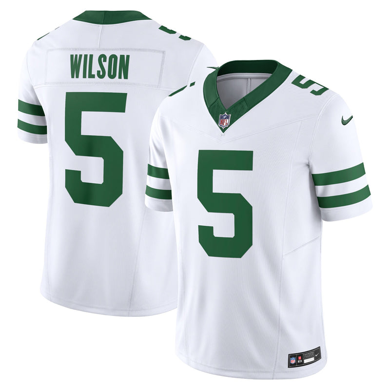 New York Jets Garrett Wilson Nike Legacy White Vapor F.U.S.E. Limited Jersey
