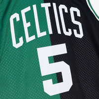 Boston Celtics Mitchell & Ness Kevin Garnett 2007 Split Swingman Jersey - Black/Green