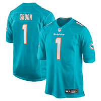 Miami Dolphins Number 1 Groom Nike Aqua Game Jersey