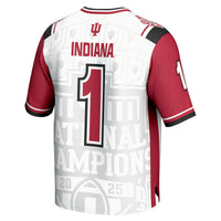 #1 Indiana Hoosiers GameDay Greats College Football Playoff 2025 National Champions Commemorative Fashion Jersey - White