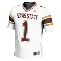 #1 Texas State Bobcats GameDay Greats Endzone Football Jersey - White