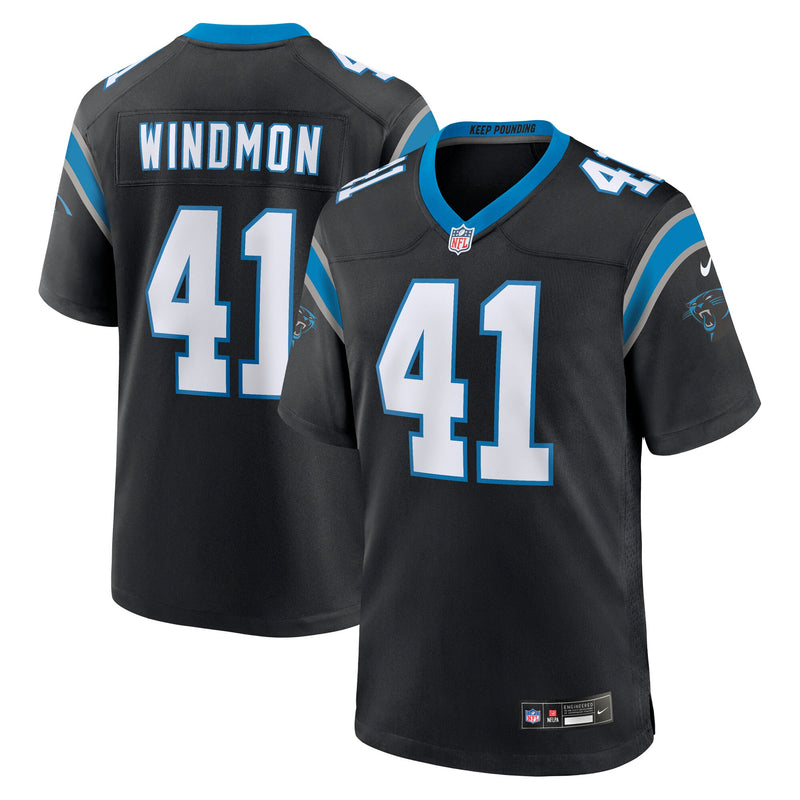 Carolina Panthers Jacoby Windmon Nike Black Team Game Jersey