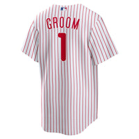 Philadelphia Phillies Nike White #1 Groom Home Replica Jersey