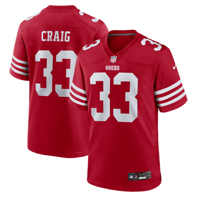 San Francisco 49ers Roger Craig Nike Scarlet Team Retired Game Jersey