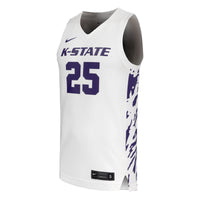 #25 Kansas State Wildcats Nike Replica Basketball Jersey - White