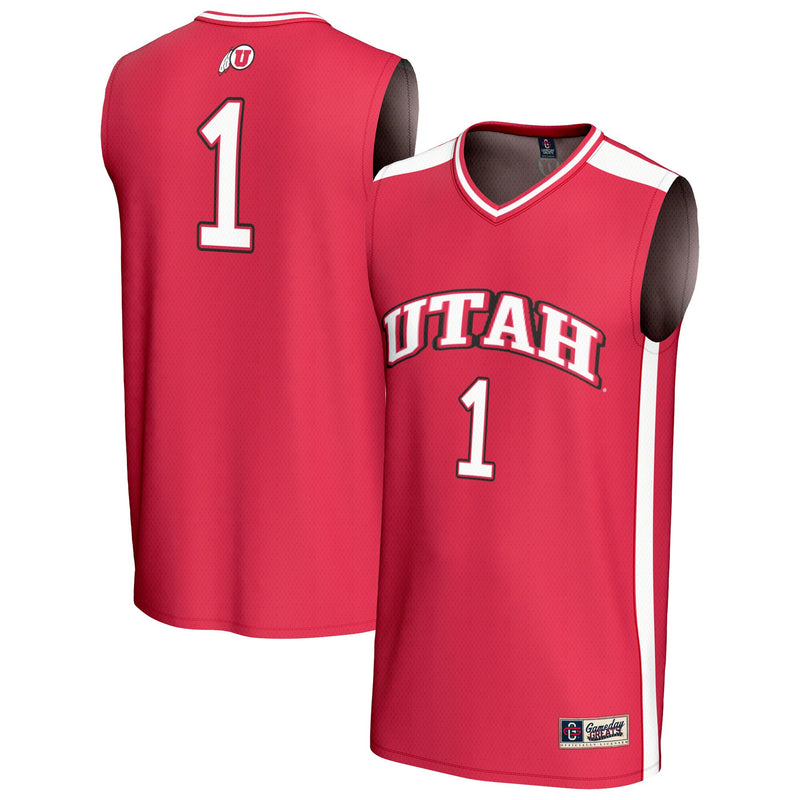 #1 Utah Utes GameDay Greats Lightweight Basketball Fashion Jersey - Red
