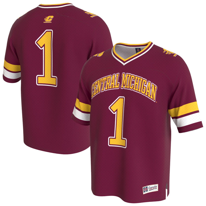 Central Michigan Chippewas GameDay Greats Lightweight Collegiate Football Fashion Jersey - Maroon