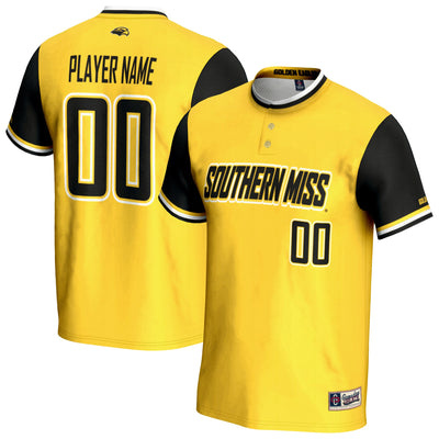 Southern Miss Golden Eagles GameDay Greats NIL Pick-A-Player Lightweight Softball Jersey - Gold