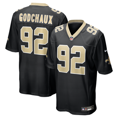 New Orleans Saints Davon Godchaux Nike Black Team Game Jersey